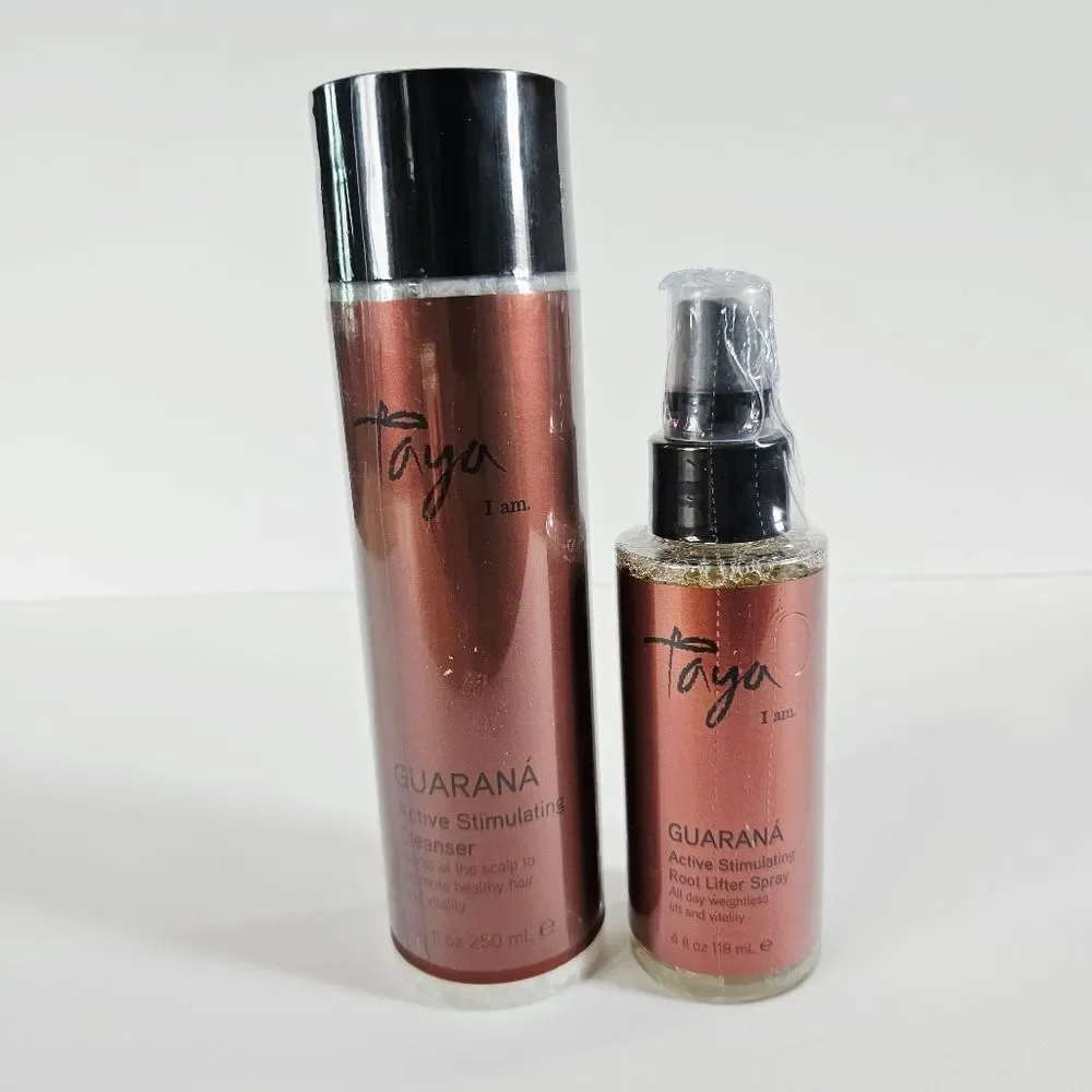 NWT Taya I Am. Guarana Active Stimulating Cleaner & Root Lifter Spray Bundle Set